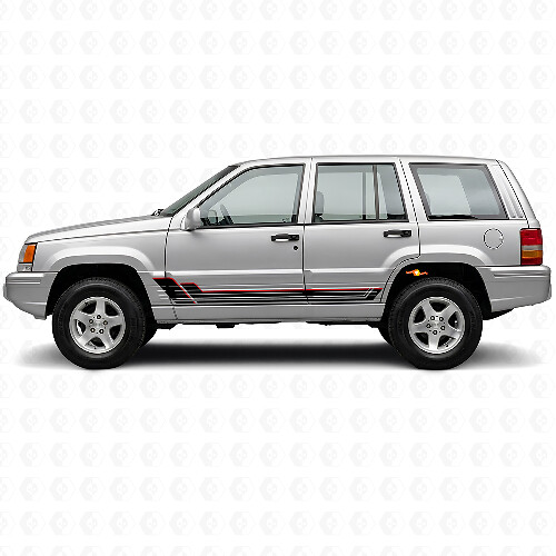 Kit de Calcomanías Vinilo de Rayas Gemelas para Puertas Jeep Grand Cherokee 1993-1998_1