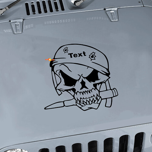 Calcomanía de Vinilo Personalizada de Calavera de Soldado Militar para Jeep Wrangler