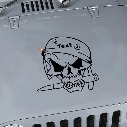 Calcomanía de vinilo con calavera de soldado militar para Jeep Wrangler TJ LJ JK