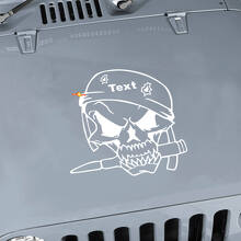 Calcomanía de Vinilo Personalizada de Calavera de Soldado Militar para Jeep Wrangler_2