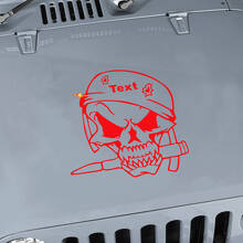 Calcomanía de Vinilo Personalizada de Calavera de Soldado Militar para Jeep Wrangler_3