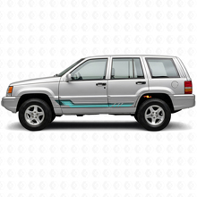 Calcomanía de vinilo de franjas laterales estilo vintage para Jeep Grand Cherokee 1993-1998_2