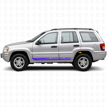 Calcomanía de Vinilo de Franjas Laterales Curvas a Cuadros para Jeep Grand Cherokee 1999-2004_2