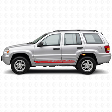 Calcomanía de Vinilo de Franjas Laterales Curvas a Cuadros para Jeep Grand Cherokee 1999-2004_3