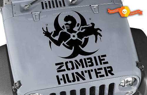 Calcomanía de vinilo Zombie Hunter Hood para Jeep Wrangler