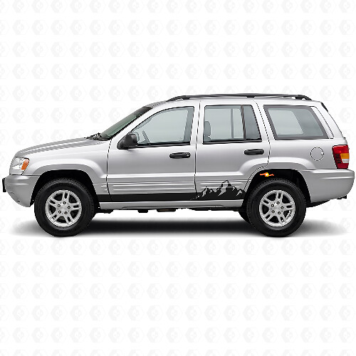 Calcomanía lateral de vinilo de rayas finas de montañas para Jeep Grand Cherokee 1999-2004