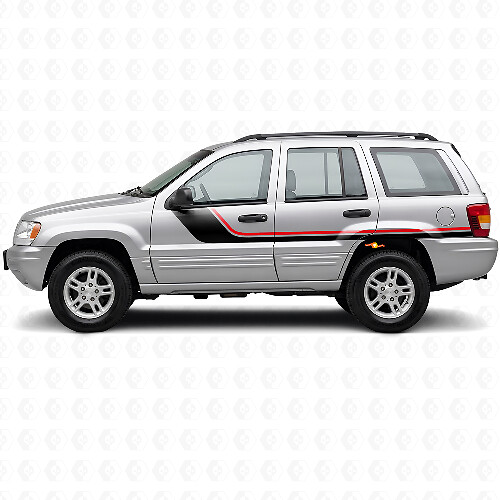 Calcomanía de vinilo lateral con rayas dobles para Jeep Grand Cherokee 1999-2004