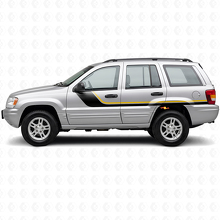 Calcomanía de vinilo lateral con rayas dobles para Jeep Grand Cherokee 1999-2004_2