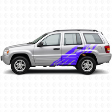 Calcomanía lateral de vinilo gráfica de salpicadura de barro para Jeep Grand Cherokee 1999-2004_2