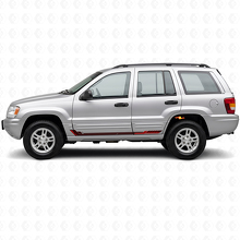 Vinilo adhesivo de rayas laterales estilo carreras para Jeep Grand Cherokee 1999-2004_3