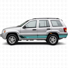 Calcomanía lateral de vinilo de rayas rectas vintage para Jeep Grand Cherokee 1999-2004_2