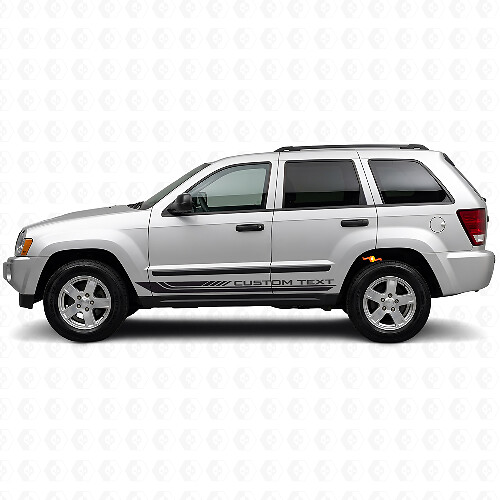 Calcomanía de vinilo con franjas laterales curvas a cuadros para Jeep Grand Cherokee 2005-2010_1