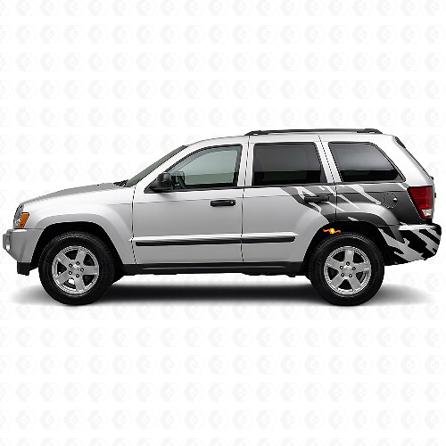 Calcomanía de vinilo gráfico de salpicaduras de barro para la parte trasera lateral del Jeep Grand Cherokee 2005-2010_1