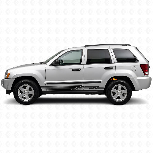 Calcomanía lateral de vinilo con rayas entrelazadas para Jeep Grand Cherokee 2005-2010_1