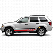 Calcomanía de vinilo lateral con franjas a cuadros para Jeep Grand Cherokee 2005-2010_3