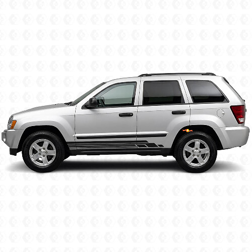 Kit de calcomanías laterales de vinilo con franjas curvas para Jeep Grand Cherokee 2005-2010