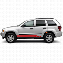 Kit de calcomanías laterales de vinilo con franjas curvas para Jeep Grand Cherokee 2005-2010_3