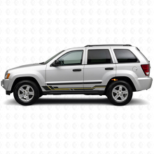 Calcomanía de vinilo para panel de faldón con franjas curvas para Jeep Grand Cherokee 2005-2010_2
