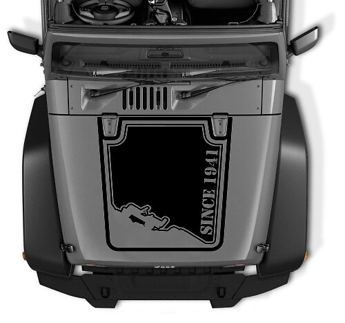 Desde 1941 Calcomanía de Vinilo para Capó Outline para Jeep Wrangler