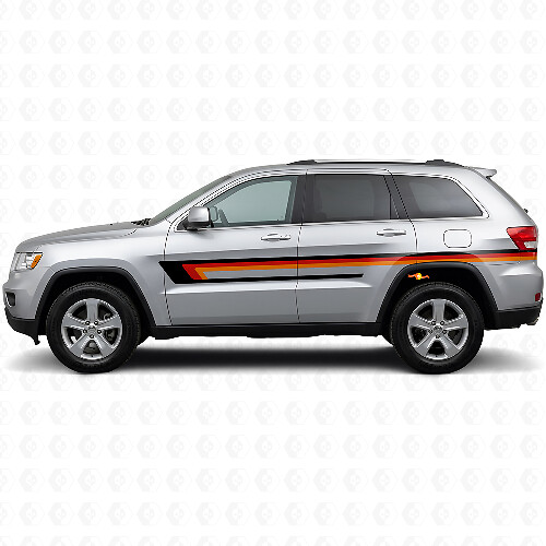 Calcomanía de vinilo de rayas triples para la puerta lateral de Jeep Grand Cherokee 2011-2021