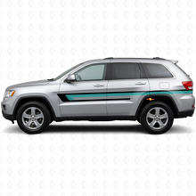 Calcomanía de vinilo de rayas triples para la puerta lateral de Jeep Grand Cherokee 2011-2021_2