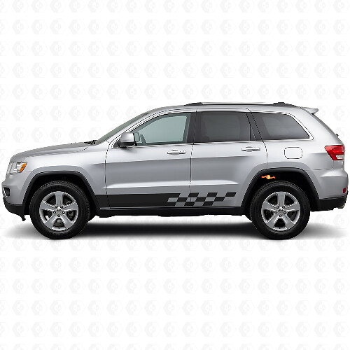 Calcomanía lateral de vinilo con franjas a cuadros para Jeep Grand Cherokee 2011-2021_1