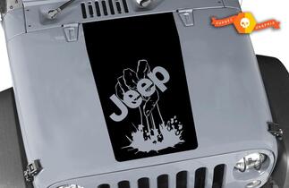 Jeep Zombie mano wrangler hood CJ YJ TJ JK vinilo pegatina calcomanía