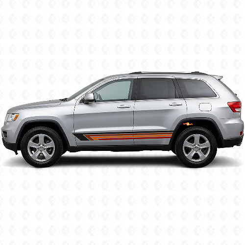 Calcomanía lateral de vinilo con franjas rectas vintage para Jeep Grand Cherokee 2011-2021