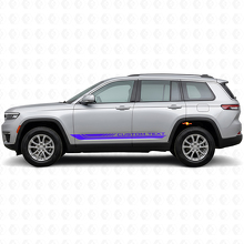 Calcomanía de vinilo con franjas laterales curvas a cuadros para Jeep Grand Cherokee 2021+_2
