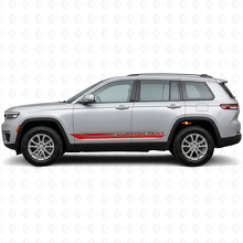 Calcomanía de vinilo con franjas laterales curvas a cuadros para Jeep Grand Cherokee 2021+_3