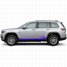 Vinilo lateral de rayas finas con montañas para Jeep Grand Cherokee 2021+_2