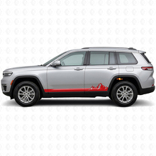 Vinilo lateral de rayas finas con montañas para Jeep Grand Cherokee 2021+_3