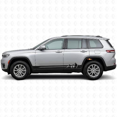 Calcomanía lateral de vinilo con rayas anchas de montaña para Jeep Grand Cherokee 2021+