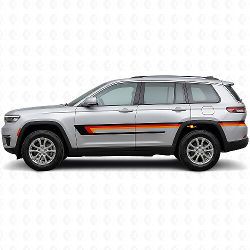 Calcomanía lateral de vinilo de rayas triples para Jeep Grand Cherokee 2021+
