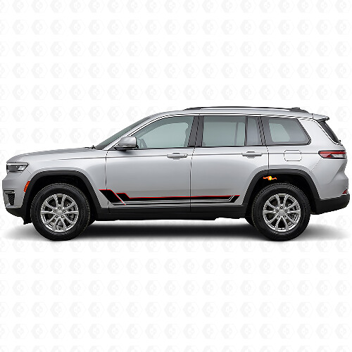 Calcomanía de vinilo con rayas gemelas para paneles laterales para Jeep Grand Cherokee 2021+