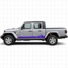 Vinilo lateral de rayas finas de montañas para Jeep Gladiator 2020+_2