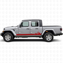 Vinilo lateral de rayas finas de montañas para Jeep Gladiator 2020+_3