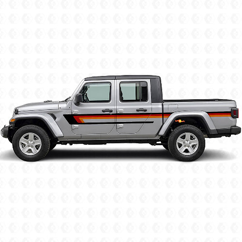 Vinilo adhesivo de rayas triples para la puerta lateral del Jeep Gladiator 2020+