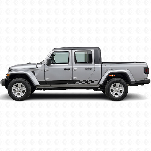 Calcomanía Vinilo de Rayas Cuadriculadas Laterales para Jeep Gladiator 2020+_1