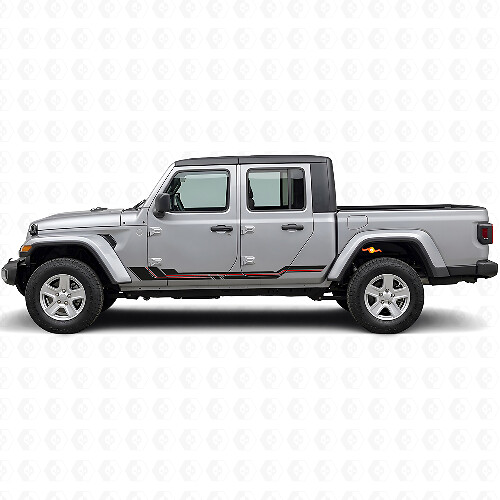 Calcomanía de vinilo para panel de la moldura con franjas curvas para Jeep Gladiator 2020+_1