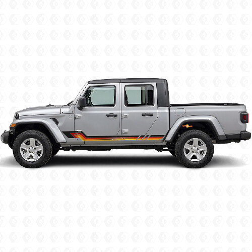 Calcomanía de vinilo con rayas laterales estilo vintage para Jeep Gladiator 2020+_1