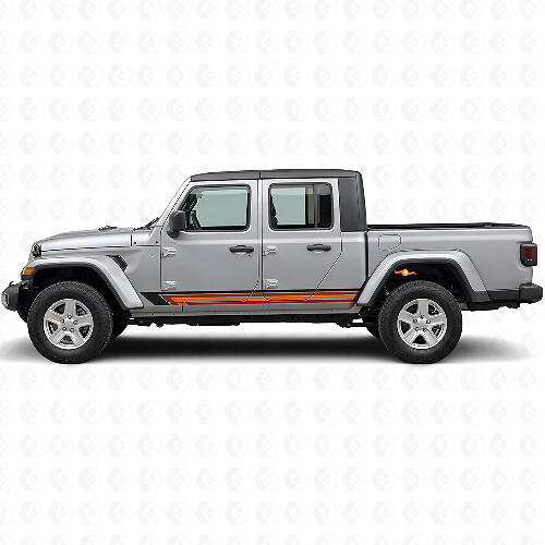Adhesivo Vinilo Lateral de Rayas Rectas Vintage para Jeep Gladiator 2020+_1