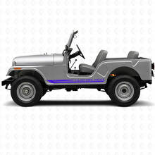Adhesivo Vinílico de Franjas Laterales Curvadas a Cuadros para Jeep CJ-5 1955-1983_2