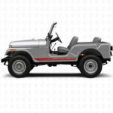 Adhesivo Vinílico de Franjas Laterales Curvadas a Cuadros para Jeep CJ-5 1955-1983_3