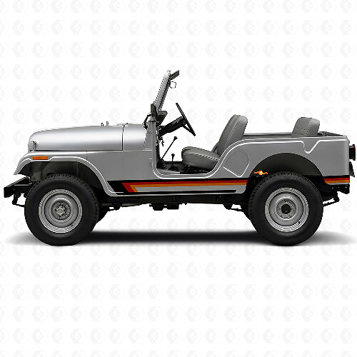 Vinilo adhesivo de franjas triples para la puerta lateral Jeep CJ-5 1955-1983_1