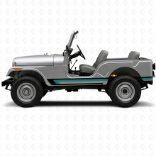Vinilo adhesivo de franjas triples para la puerta lateral Jeep CJ-5 1955-1983_2