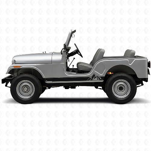 Vinilos Laterales con Rayas Estilo Montañas para Jeep CJ-5 1955-1983_1