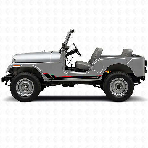Calcomanía de vinilo con rayas gemelas para paneles laterales Jeep CJ-5 1955-1983_1