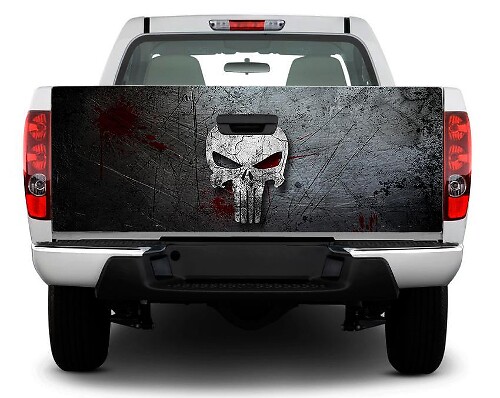 Calcomanía de calavera Punisher para portón trasero, pegatina para camioneta, SUV, coche