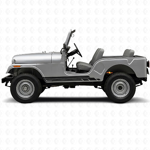 Kit de adhesivos laterales de vinilo con franjas curvas para Jeep CJ-5 1955-1983_1
